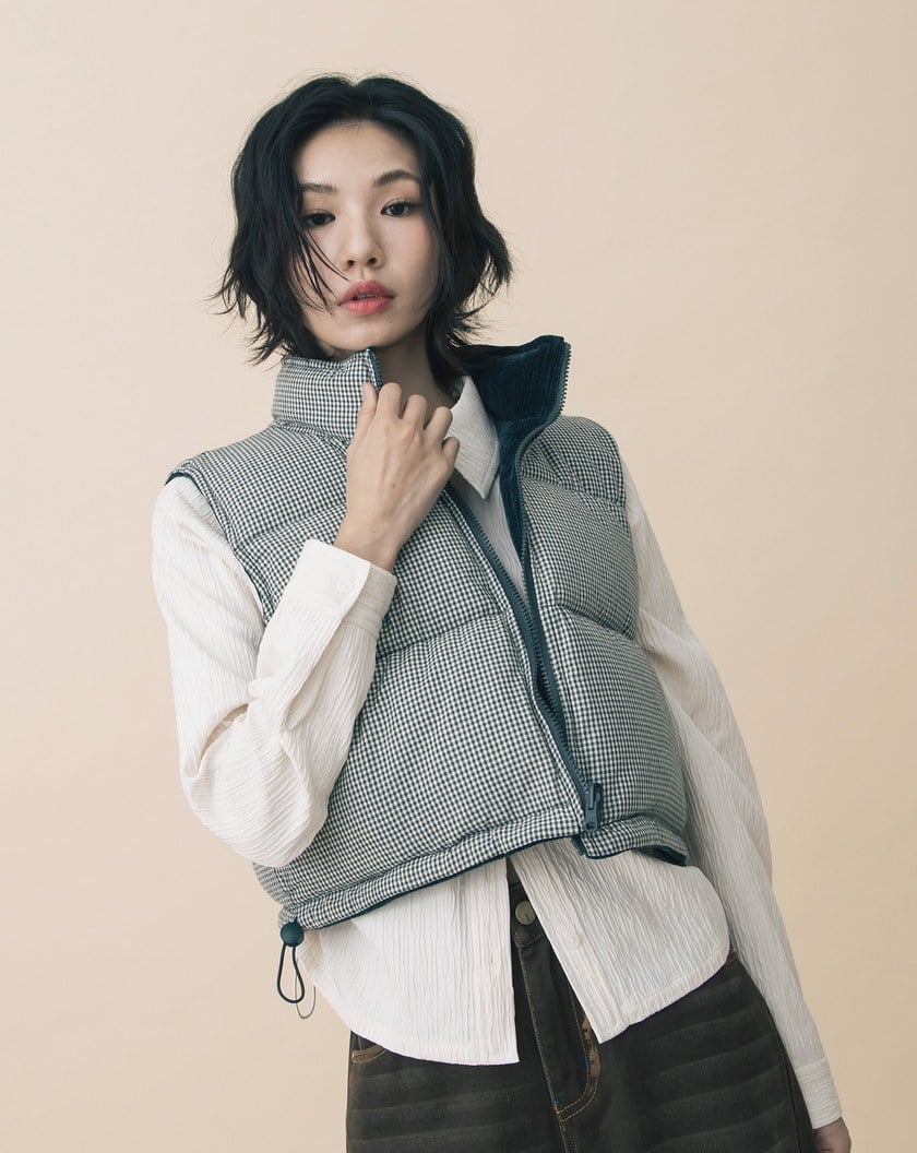 A｜雙面穿立領抽繩短版背心(兩色)