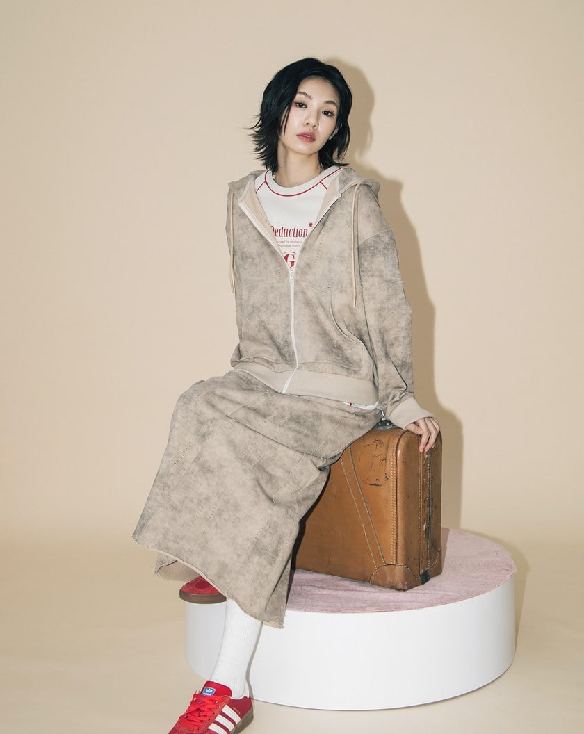 A｜水洗仿舊剪破純棉直筒長裙(兩色)