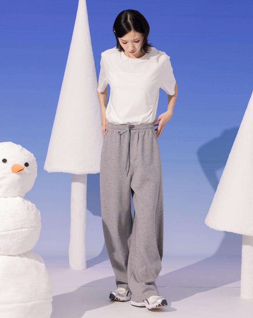 立體打褶造型鬆緊寬褲(三色)