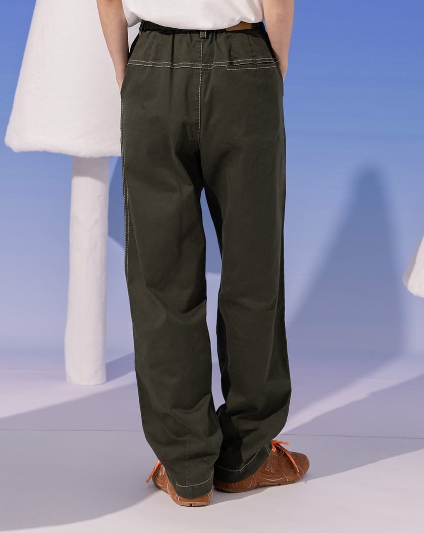 大口袋工裝風鬆緊長褲(兩色)