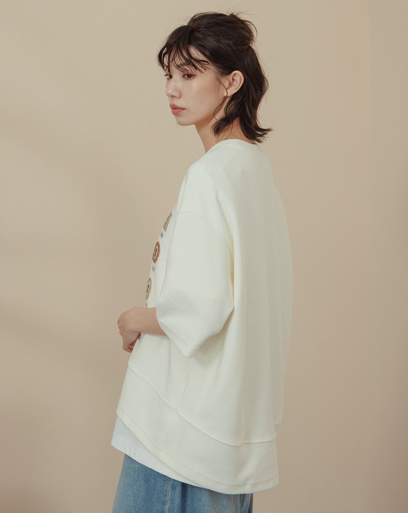 數字密碼廓型五分袖T恤(兩色)