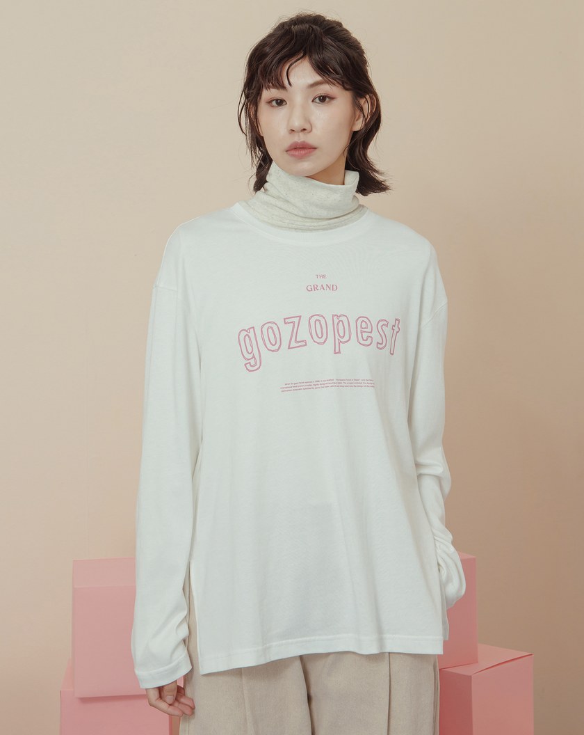 gozopest大飯店印花側開衩長袖T恤(兩色)