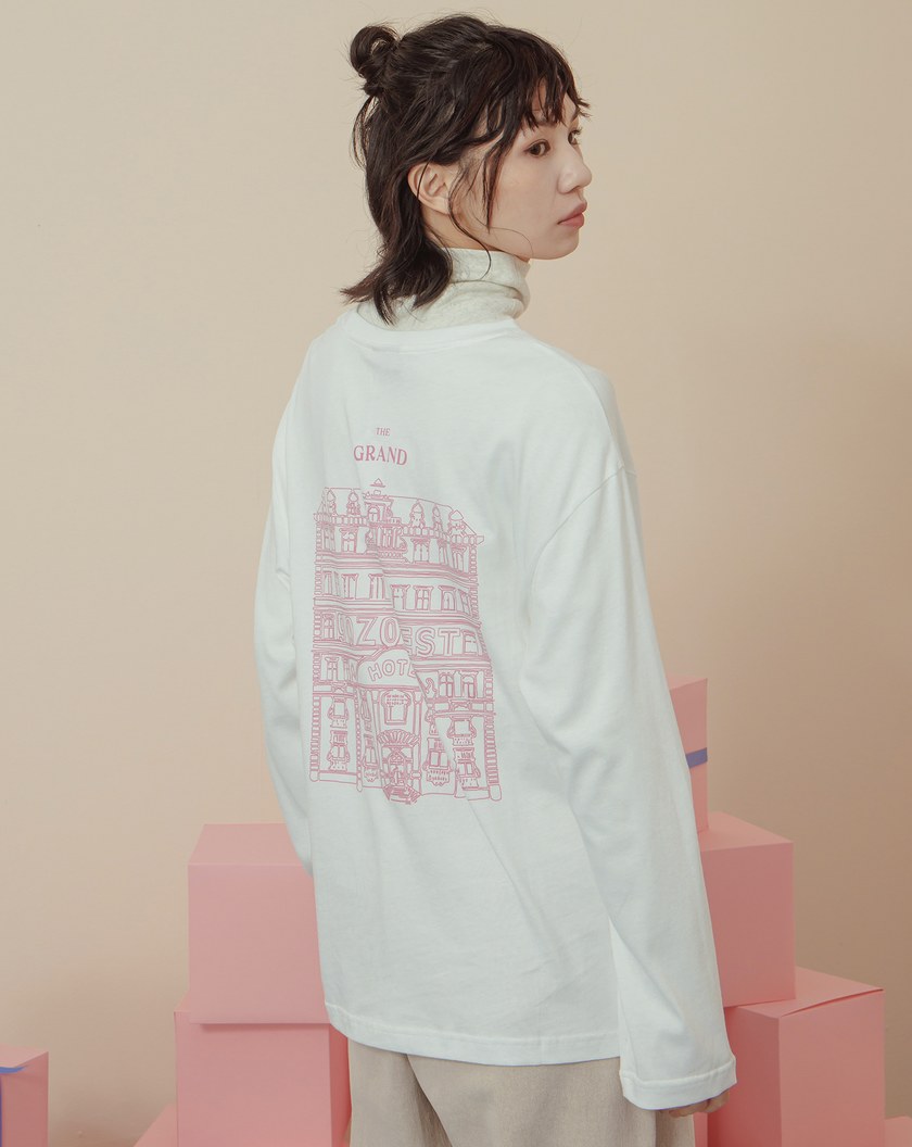 gozopest大飯店印花側開衩長袖T恤(兩色)