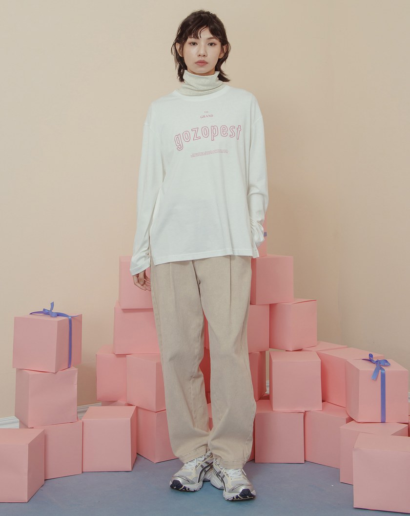 gozopest大飯店印花側開衩長袖T恤(兩色)