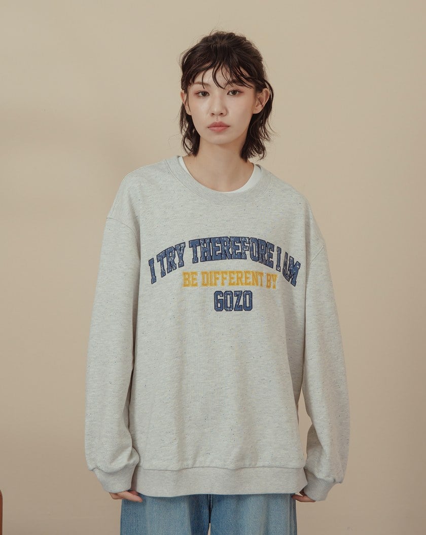 美式復古印花彩色潑墨大學T(兩色)