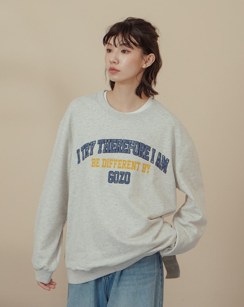 美式復古印花彩色潑墨大學T(兩色)