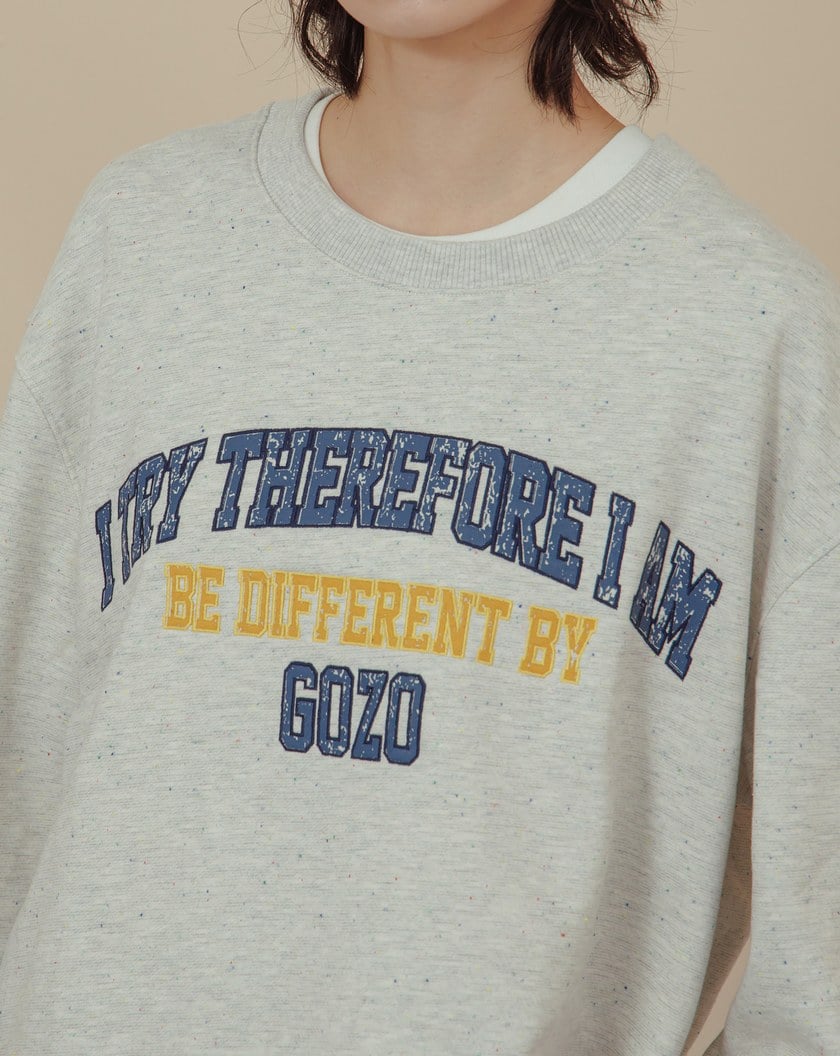 美式復古印花彩色潑墨大學T(兩色)