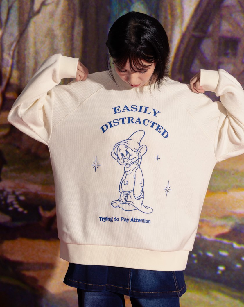 迪士尼系列 糊塗蛋發呆磨毛寬鬆大學T(兩色)