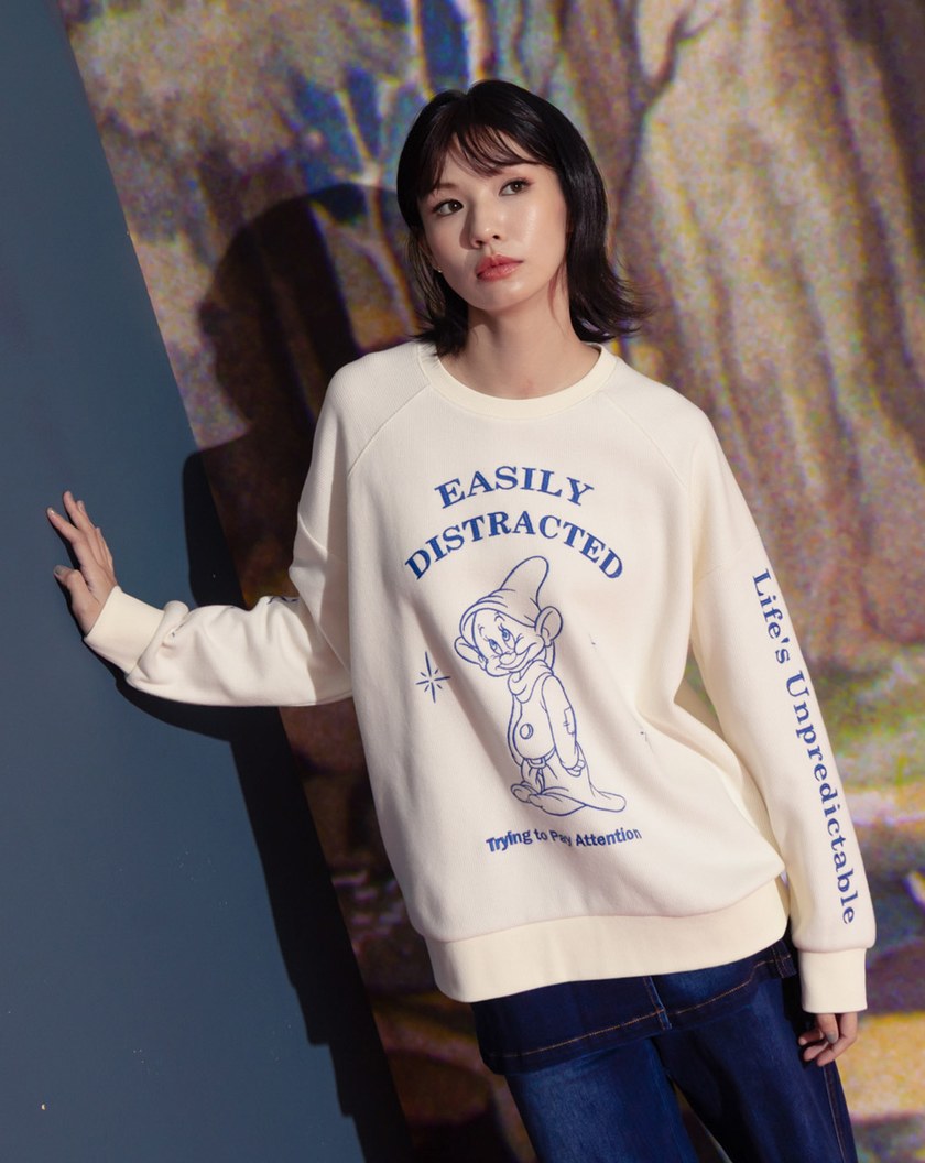 迪士尼系列 糊塗蛋發呆磨毛寬鬆大學T(兩色)