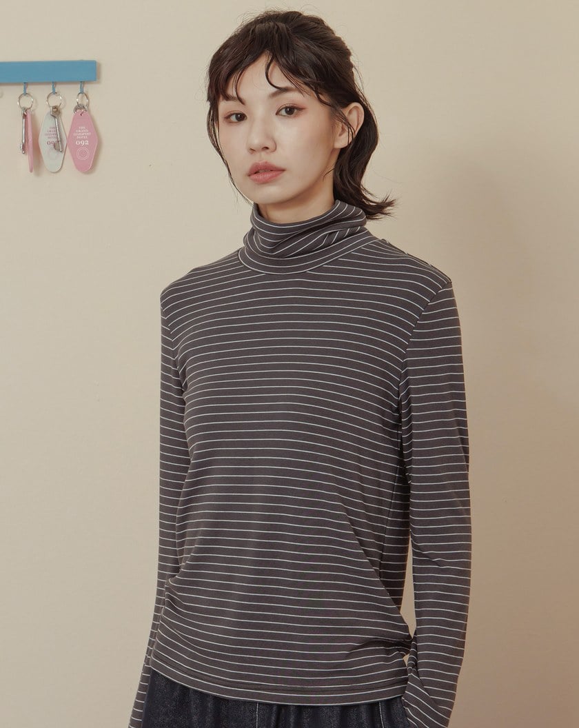 發熱羊絨彈力內搭高領上衣(四色)