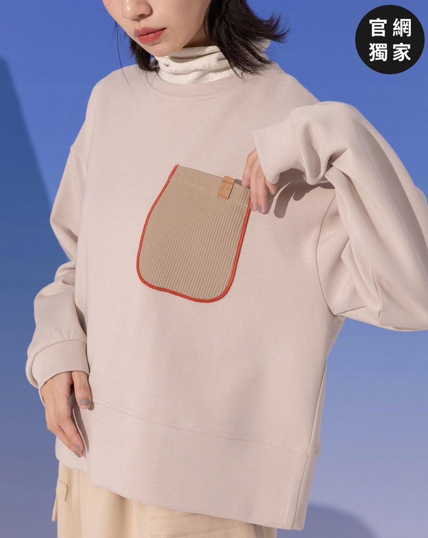 ➤裝飾口袋落肩大學T(兩色)
