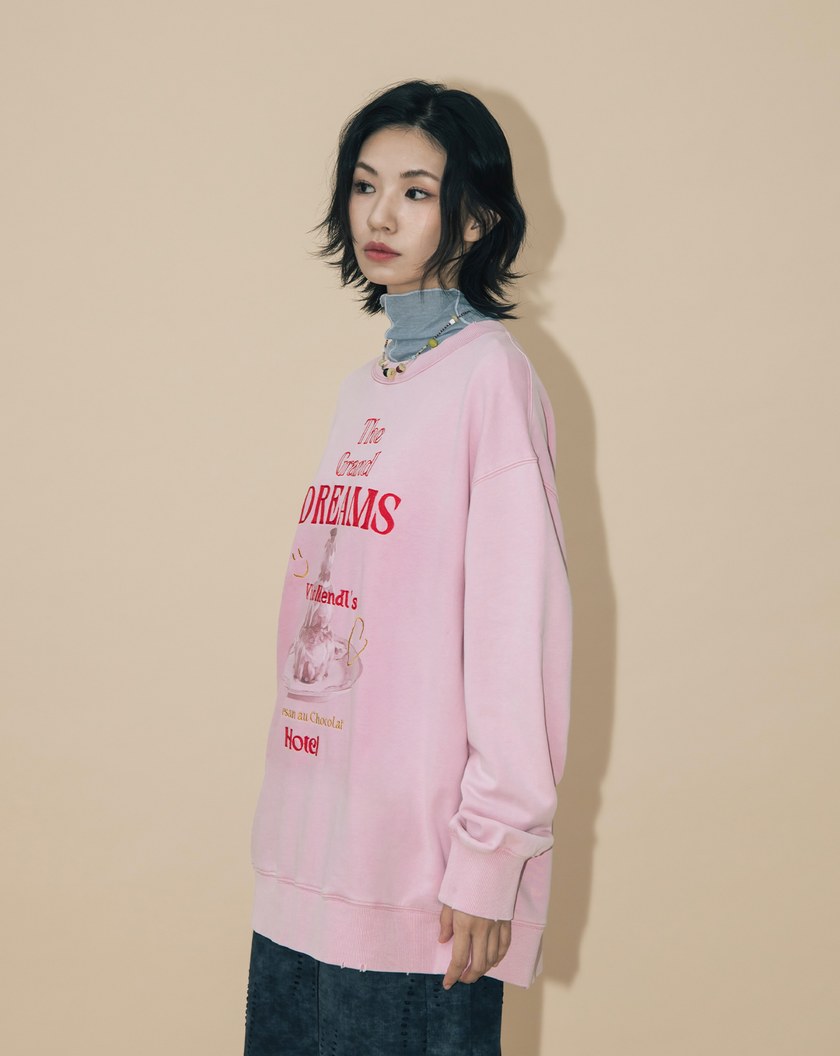 A|蠟染剪破甜點印花大學T(兩色)