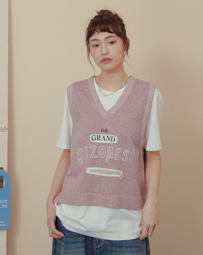 Gozopest繡花針織背心(兩色)