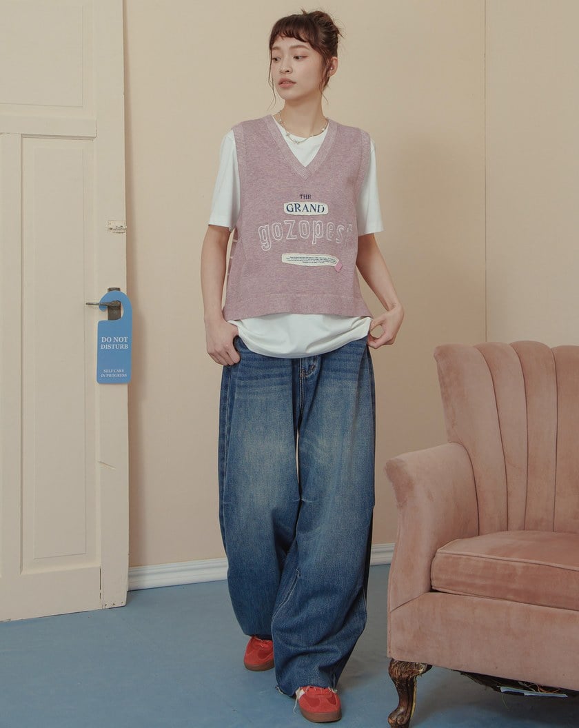 Gozopest繡花針織背心(兩色)