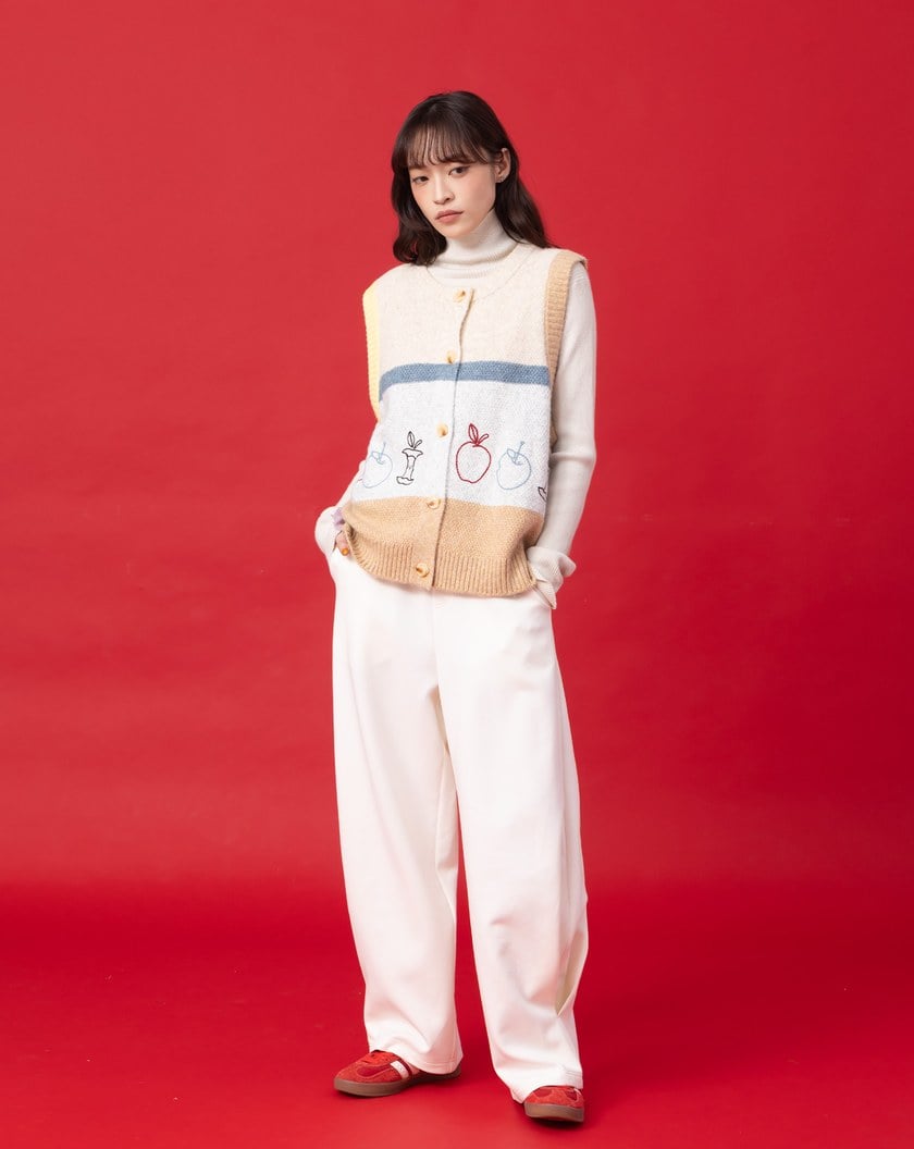 迪士尼系列 just one bite刺繡開襟背心(兩色)