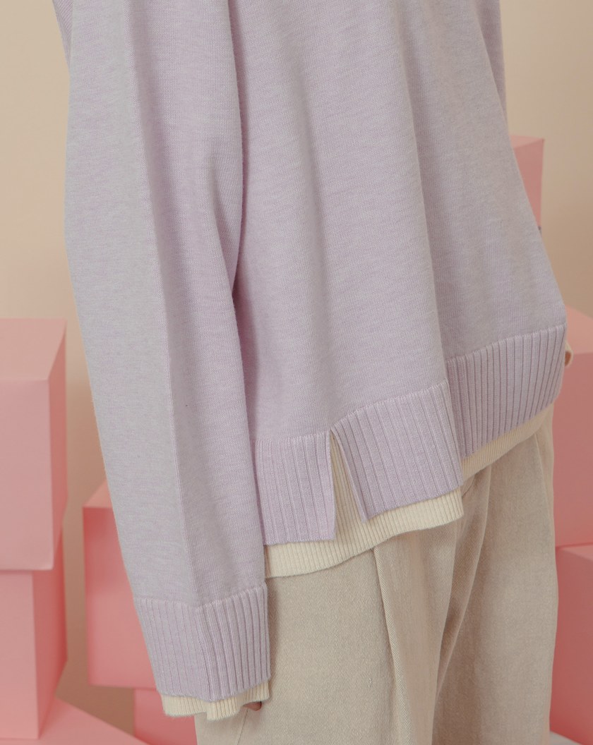 gozo皇冠繡花假兩件針織毛衣(兩色)