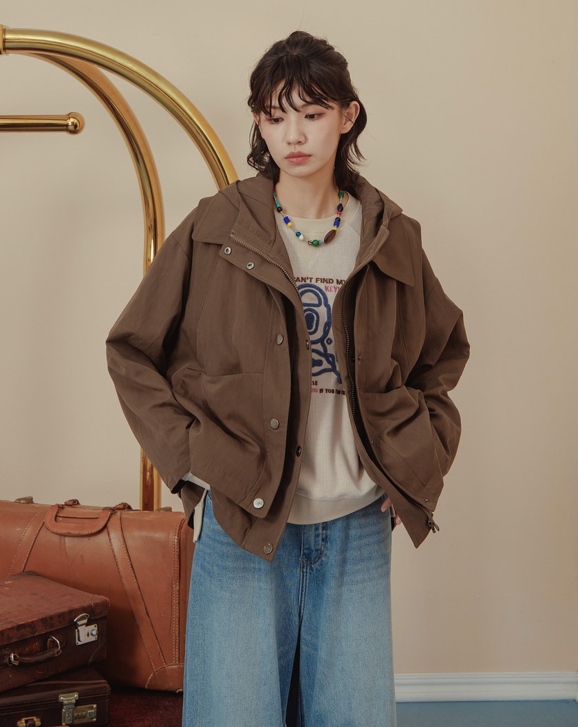 涼感天絲顯瘦剪接連帽外套(兩色)