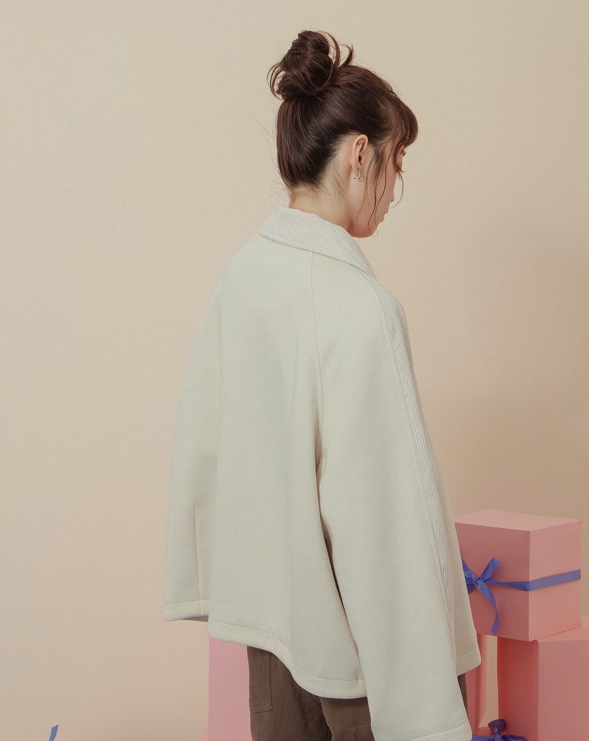 顯瘦異材質配色拼接襯衫外套(兩色)