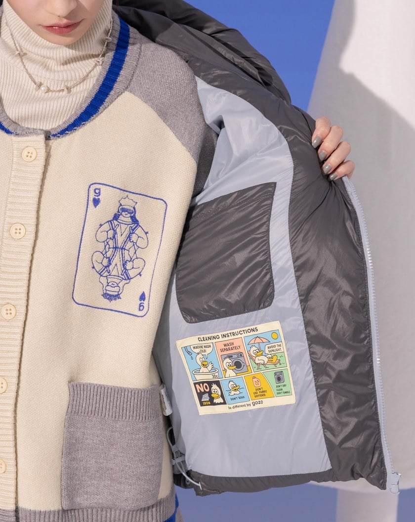 防風升級跳色拉鍊連帽羽絨外套(兩色)