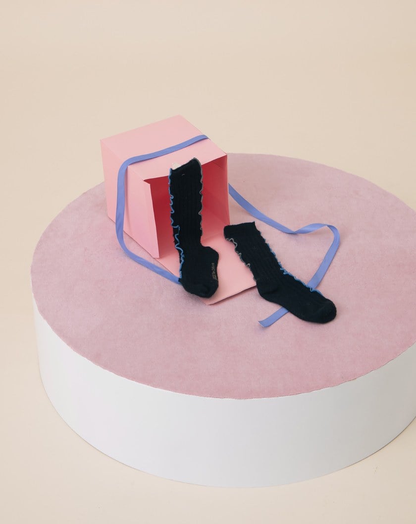 撞色密拷設計感長襪(三色)