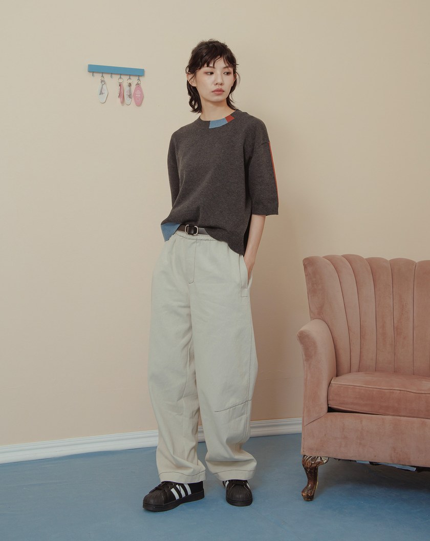 真皮圓角金釦屬無孔皮帶(三色)