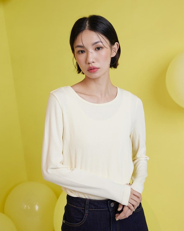 HOT發熱圓領長袖上衣(五色)