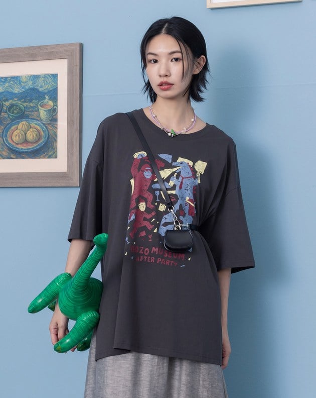 ➤博物館after party寬鬆涼感T恤(兩色)