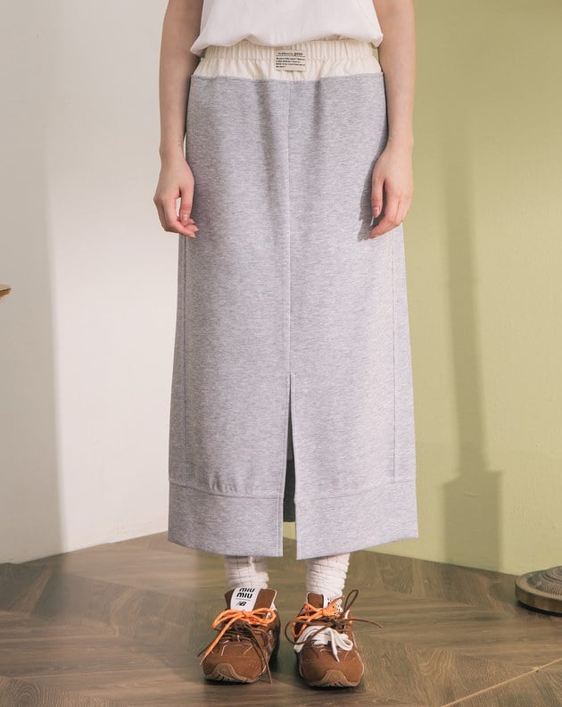 涼感天絲造型爬線直筒長裙(兩色)