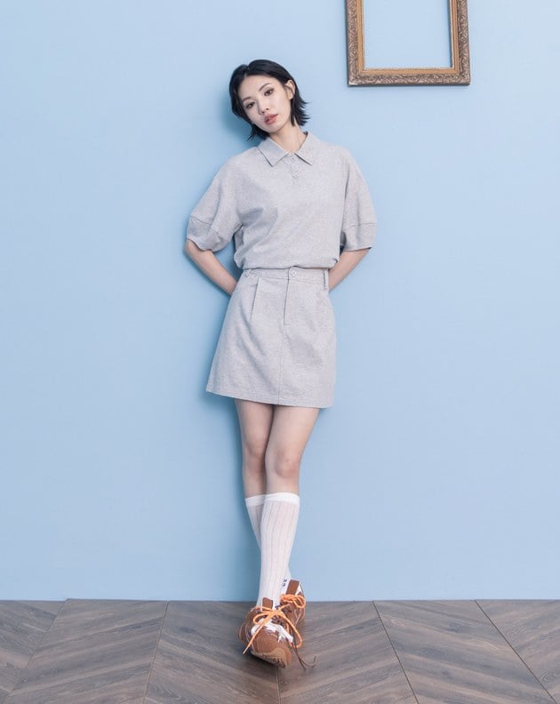 A｜小花釦針織涼感運動短裙(兩色)