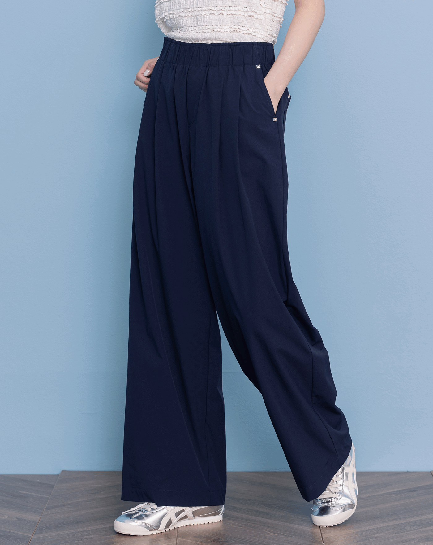 抗UV抗皺鬆緊涼感西裝褲(兩色)