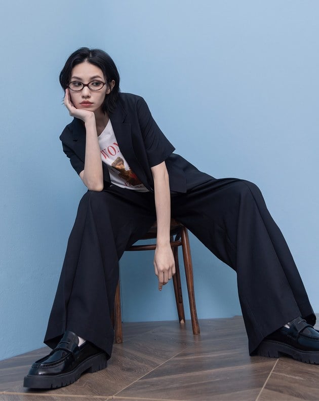 A｜舒適麻感顯瘦打褶西裝褲(兩色)