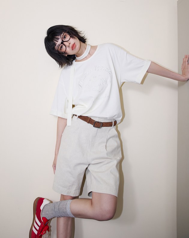 A｜率性水洗打褶五分褲(兩色)