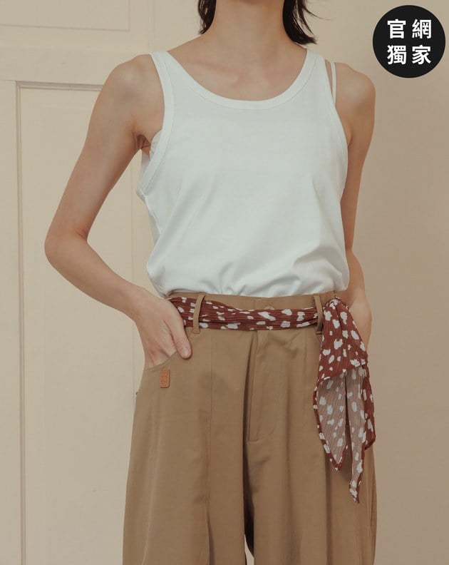 ➤涼感天絲彩色織標無袖背心(兩色)