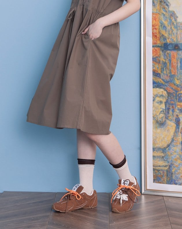 假兩層拼接坑條長襪(兩色)