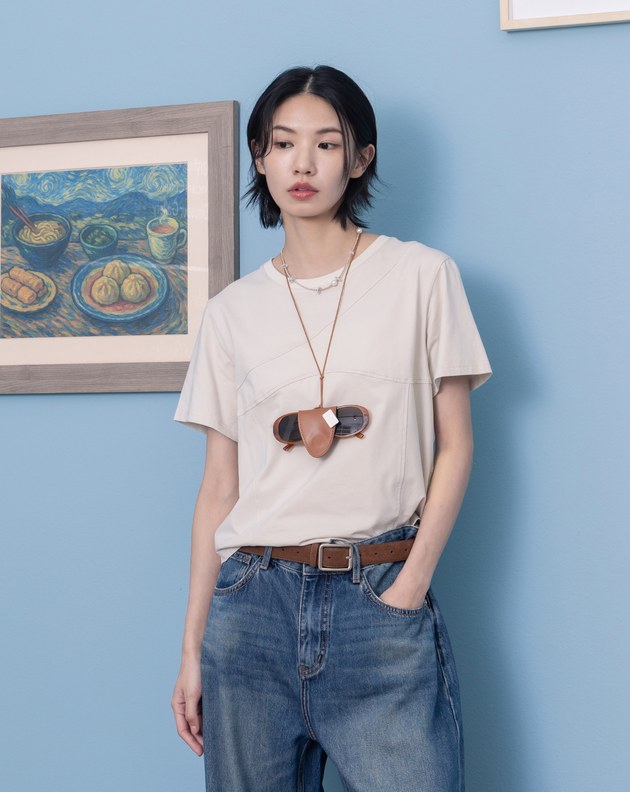 牛皮磁扣掛繩眼鏡包(兩色)