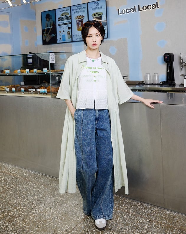 ➤咖啡杯涼感抗皺兩件式襯衫洋裝(兩色)