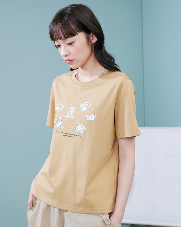 ➤希臘雕像也熱合肩涼感T恤(兩色)