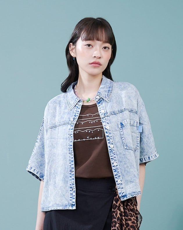 涼感天絲牛仔連袖襯衫(兩色)