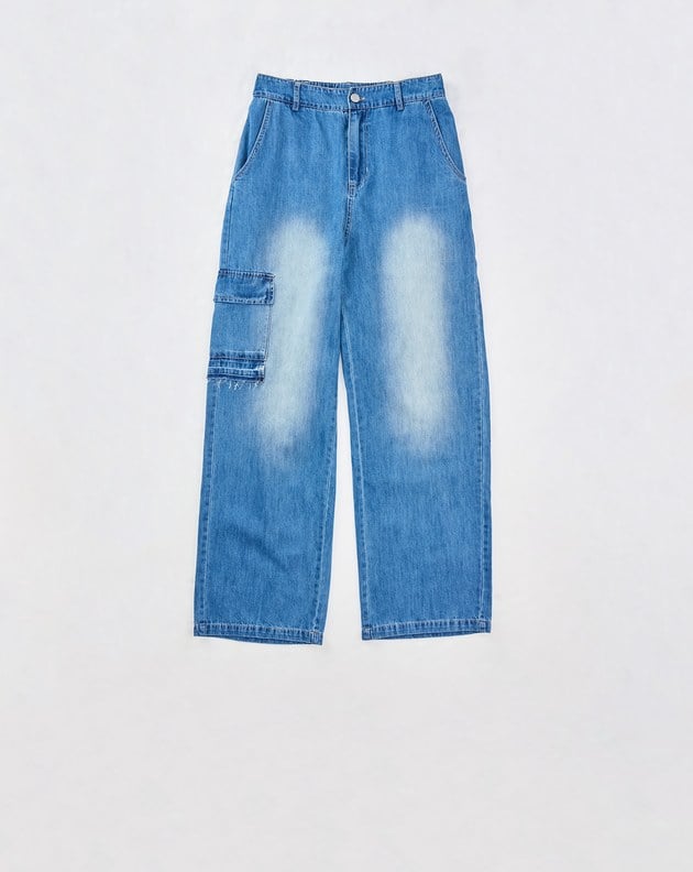 口袋工裝天絲牛仔褲(兩色)