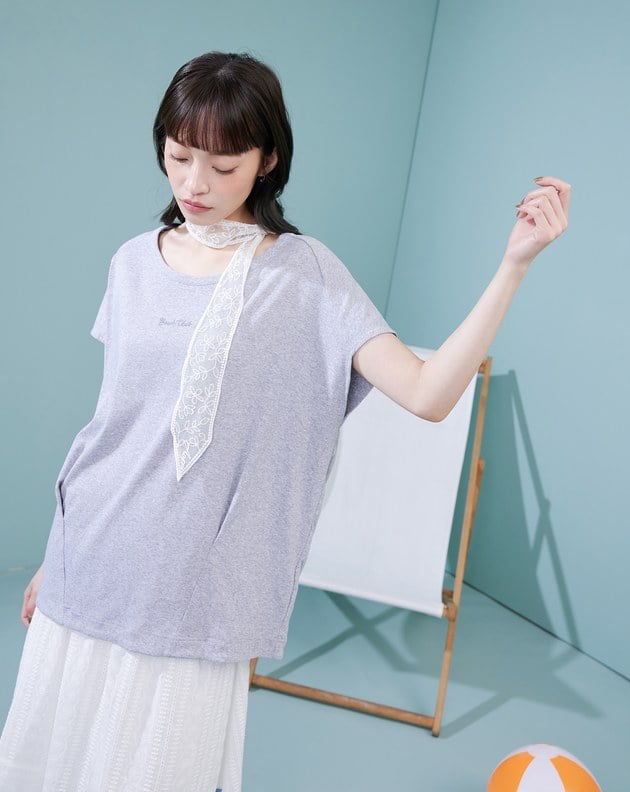 Beach Club後鏤空造型涼感T恤(兩色)