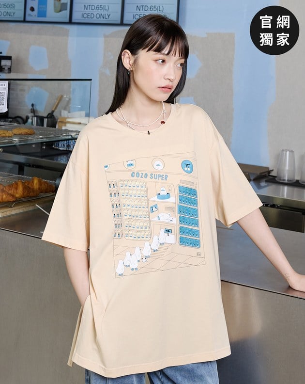 ➤超市排隊吹冷氣的鵝2.0寬鬆T恤(三色)