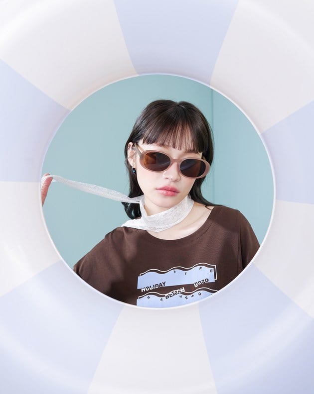 抗UV復古橢圓小臉墨鏡(三色)