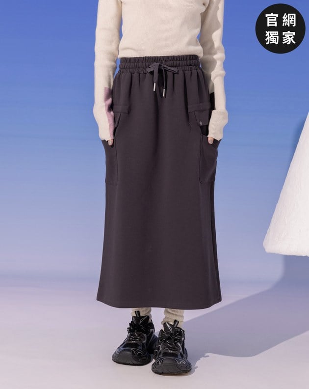 ➤雙口袋造型鬆緊針織裙(兩色)