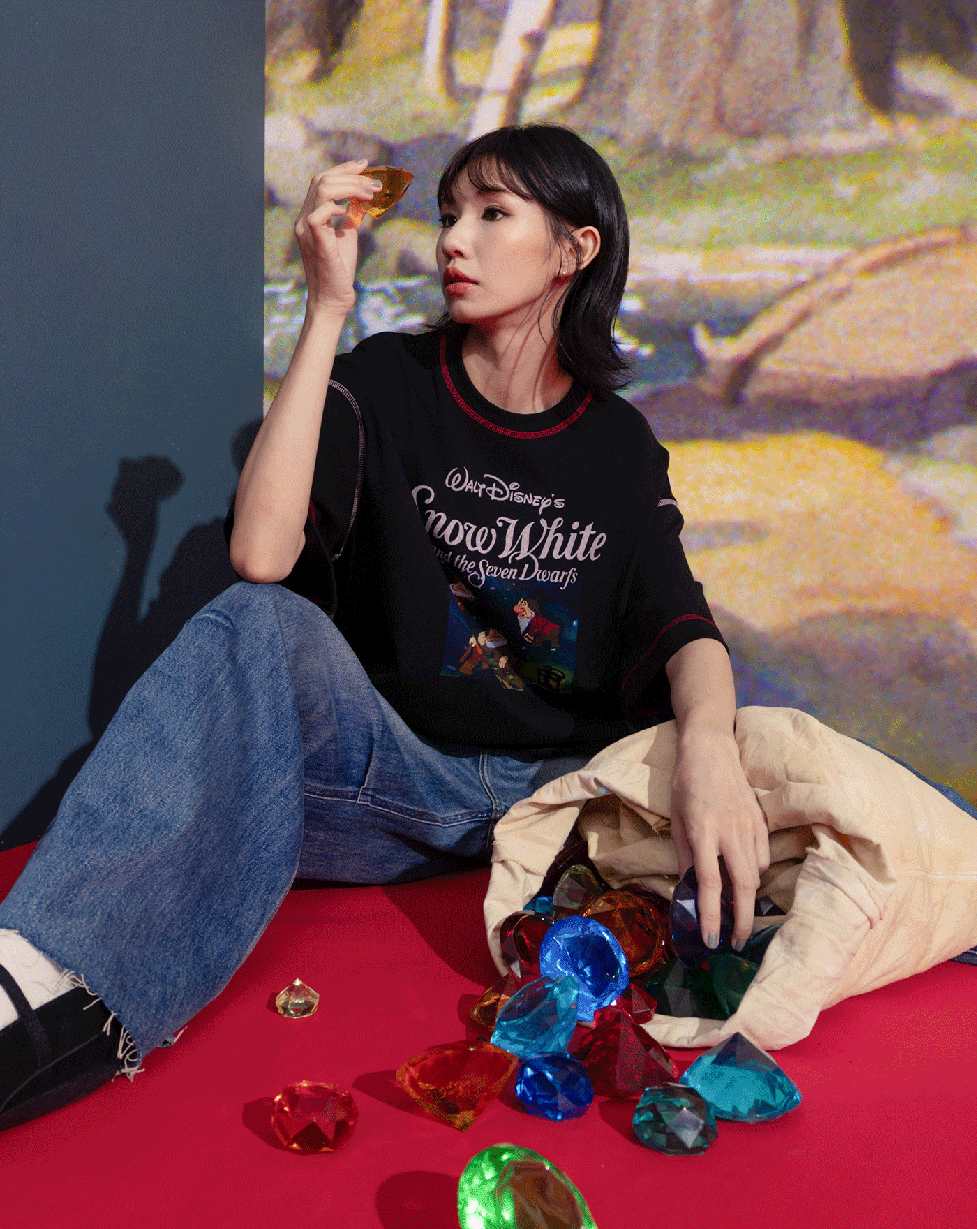 迪士尼系列 小矮人發現寶石抗菌寬鬆T恤