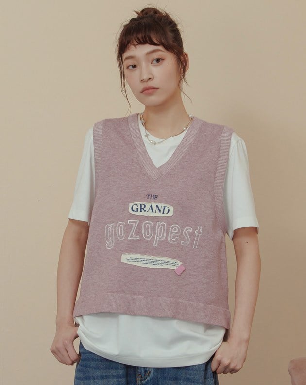 Gozopest繡花針織背心(兩色)