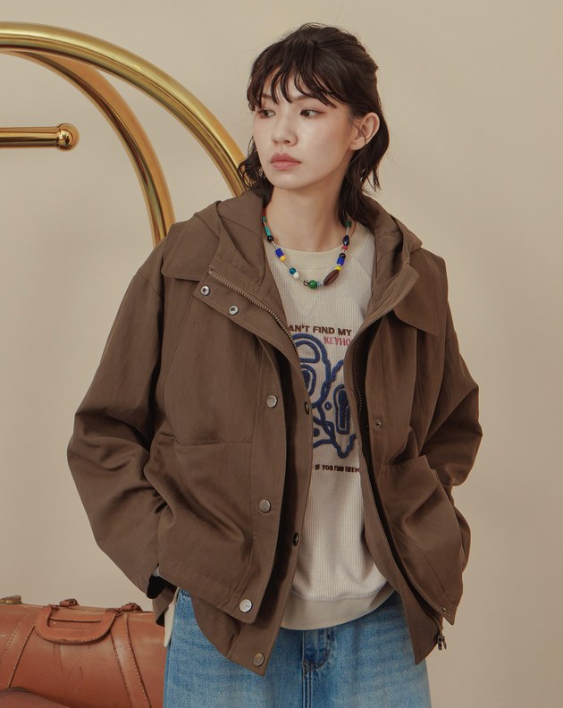 涼感天絲顯瘦剪接連帽外套(兩色)