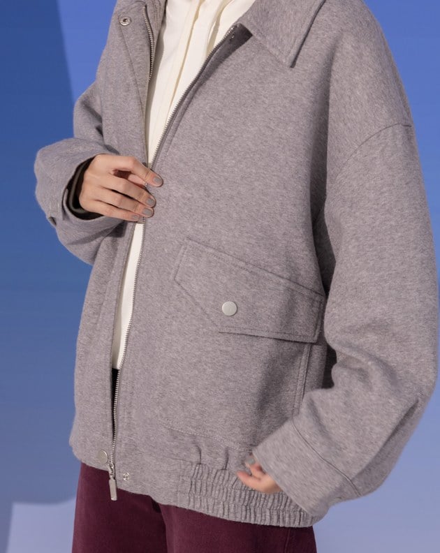 大口袋仿羊絨工裝外套