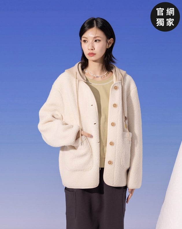 ➤羊羔絨QQ毛可拆式連帽外套(兩色)