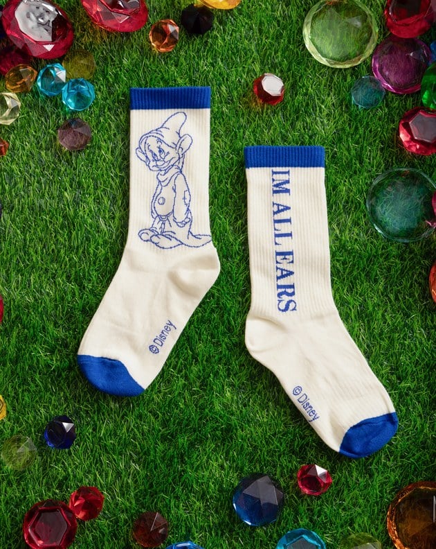 迪士尼系列 糊塗蛋繡花跳色長襪