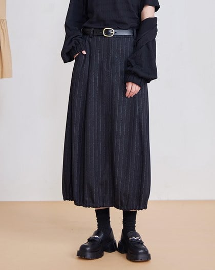 雲朵下擺條紋針織裙(兩色)